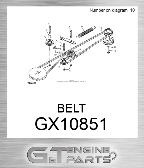 GX10851 John Deere V Belt made to fit JOHN DEERE Price 36.53
