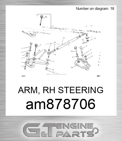 AM878706 ARM, RH STEERING