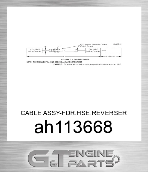 AH113668 CABLE ASSY-FDR.HSE.REVERSER