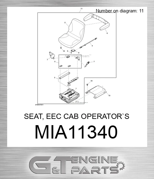 MIA11340 SEAT, EEC CAB OPERATOR`S