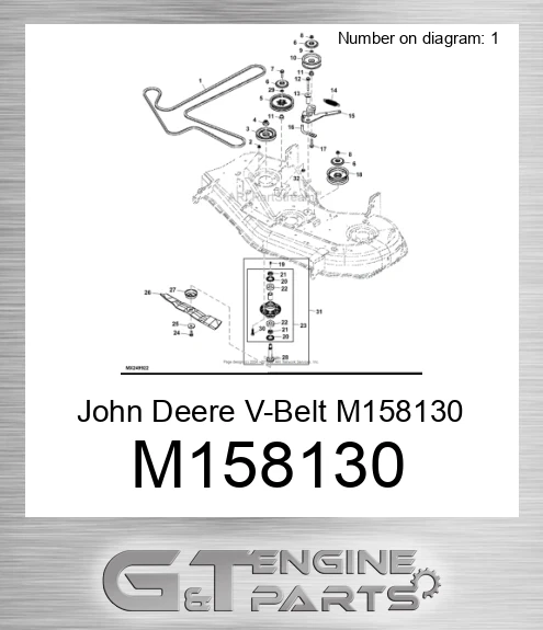 M158130 John Deere V-Belt M158130