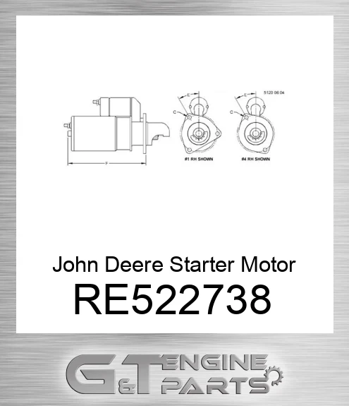RE522738 John Deere Starter Motor RE522738