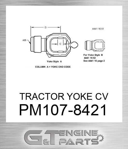 PM107-8421 TRACTOR YOKE CV
