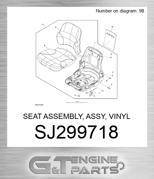 SJ299718 SEAT ASSEMBLY, ASSY, VINYL SEAT SUS