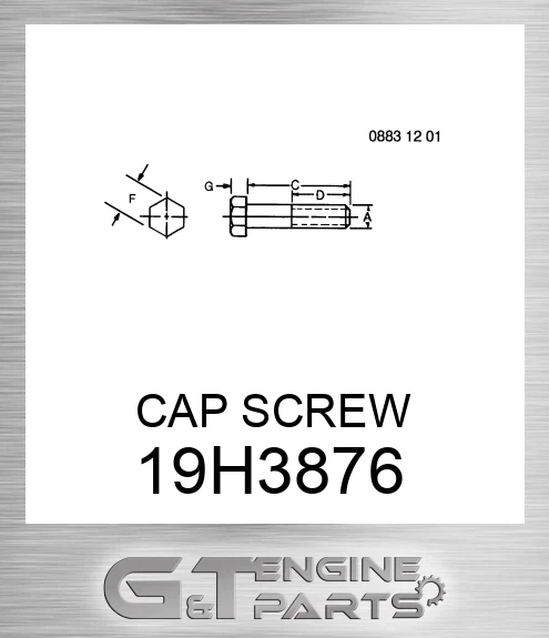 19H3876 CAP SCREW