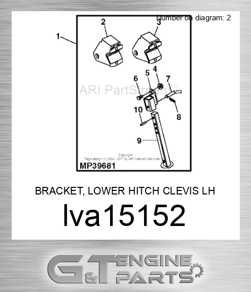 LVA15152 BRACKET, LOWER HITCH CLEVIS LH