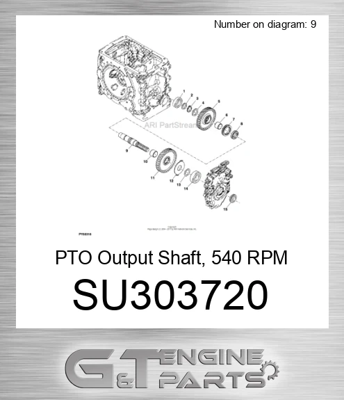 SU303720 PTO Output Shaft, 540 RPM