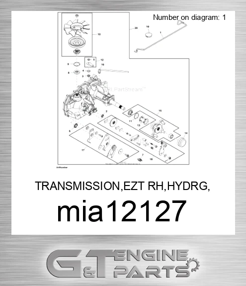 MIA12127 TRANSMISSION,EZT RH,HYDRG, MY2012