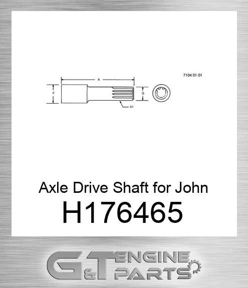 H176465 Axle Drive Shaft for Combines,