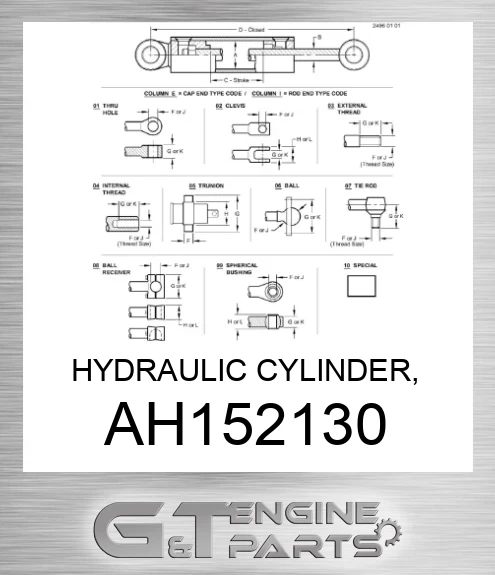 AH152130 HYDRAULIC CYLINDER, 105X75-1040,152