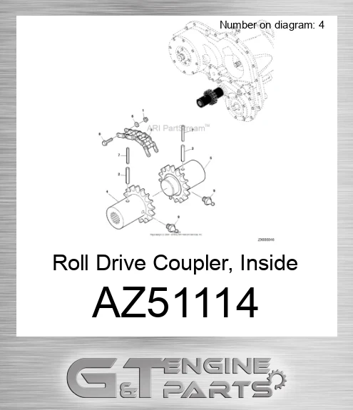 AZ51114 Roll Drive Coupler, Inside