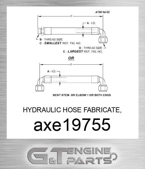 AXE19755 HYDRAULIC HOSE FABRICATE, LEFT DR