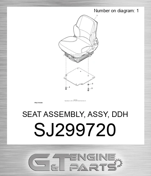 SJ299720 SEAT ASSEMBLY, ASSY, DDH BROWN & SU