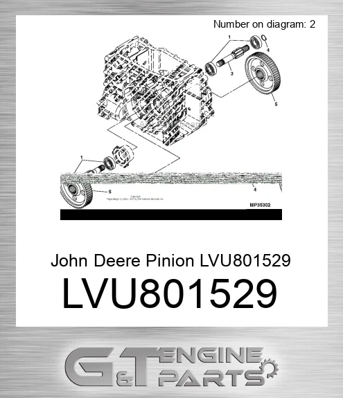 LVU801529 John Deere Pinion LVU801529
