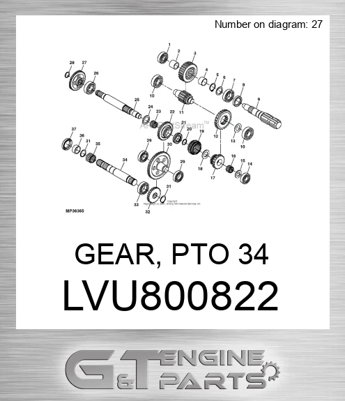 LVU800822 GEAR, PTO 34