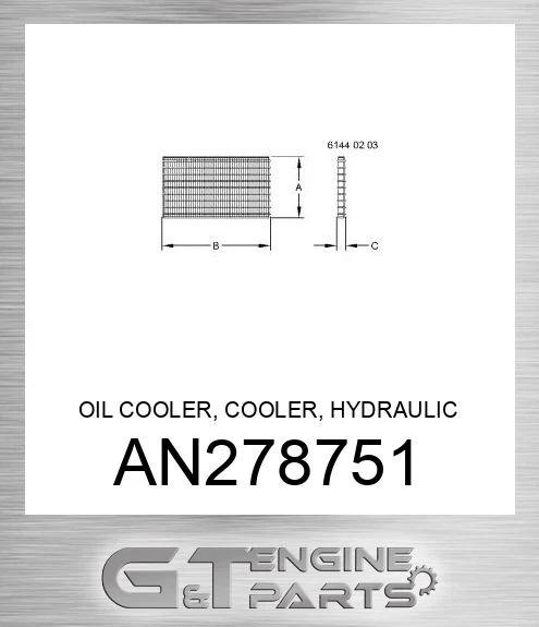 AN278751 OIL COOLER, COOLER, HYDRAULIC OIL