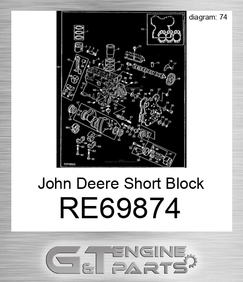 RE69874 Short Block Assembly
