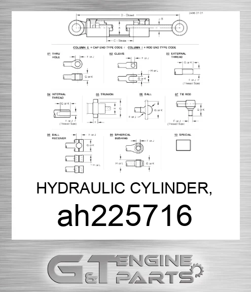 AH225716 HYDRAULIC CYLINDER, 160X95-1146,167