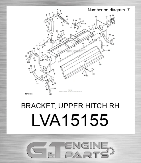 LVA15155 BRACKET, UPPER HITCH RH