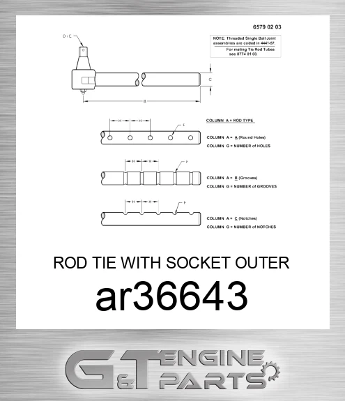 AR36643 ROD TIE WITH SOCKET OUTER