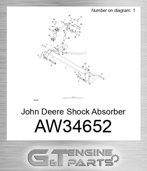 AW34652 John Deere Shock Absorber AW34652