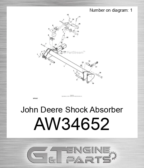 AW34652 John Deere Shock Absorber AW34652