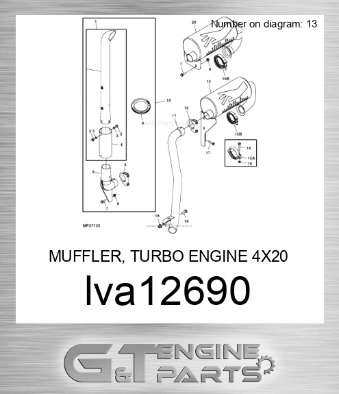 LVA12690 MUFFLER, TURBO ENGINE 4X20