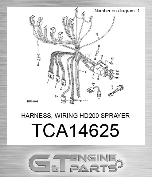 TCA14625 HARNESS, WIRING HD200 SPRAYER