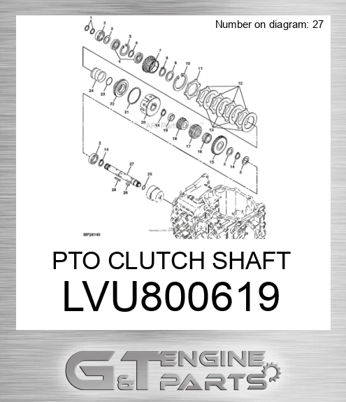 LVU800619 PTO CLUTCH SHAFT