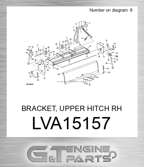 LVA15157 BRACKET, UPPER HITCH RH