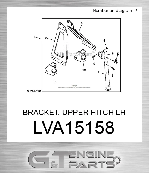 LVA15158 BRACKET, UPPER HITCH LH