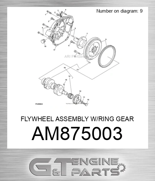 AM875003 FLYWHEEL ASSEMBLY W/RING GEAR