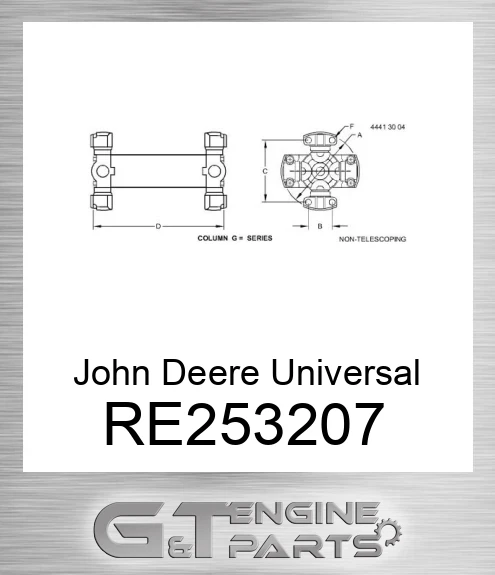 RE253207 Universal Driveshaft