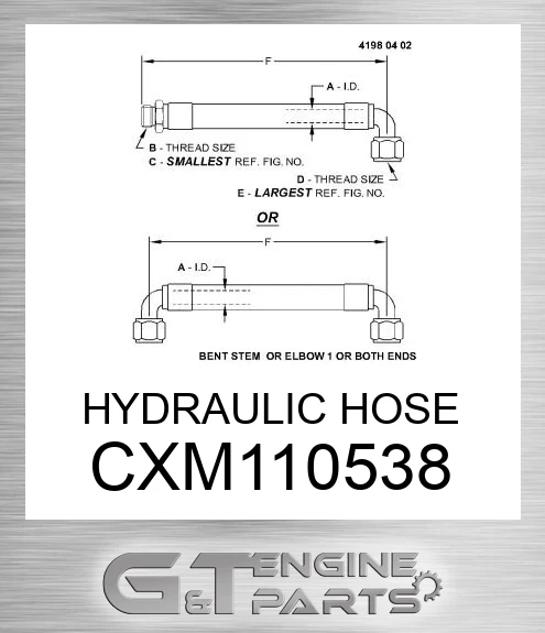 CXM110538 HYDRAULIC HOSE