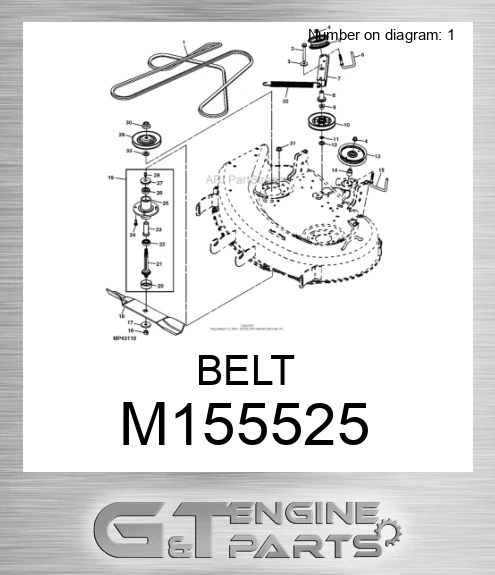 M155525 OEM Replacement Belt
