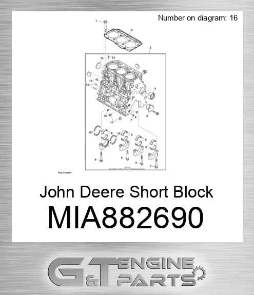 MIA882690 Short Block Assembly