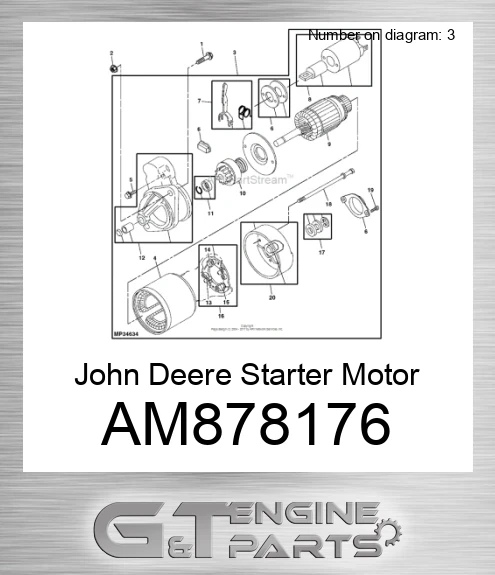 AM878176 John Deere Starter Motor AM878176