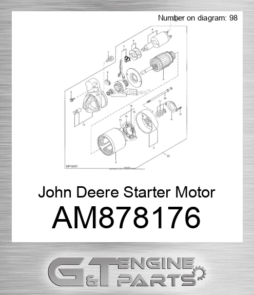 AM878176 John Deere Starter Motor AM878176
