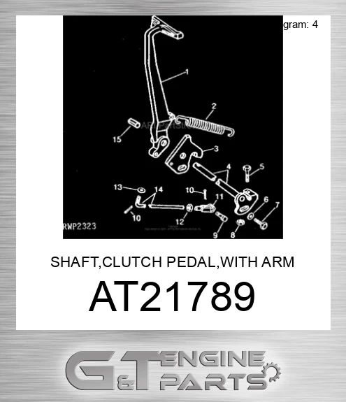 AT21789 SHAFT,CLUTCH PEDAL,WITH ARM