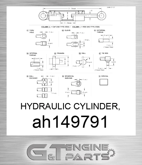 AH149791 HYDRAULIC CYLINDER, 100X63-810, 114