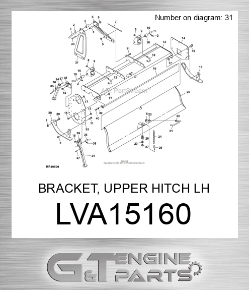 LVA15160 BRACKET, UPPER HITCH LH