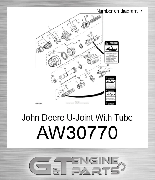 AW30770 U-Joint With Tube & Shield
