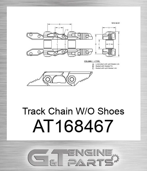AT168467 Track Chain W/O Shoes