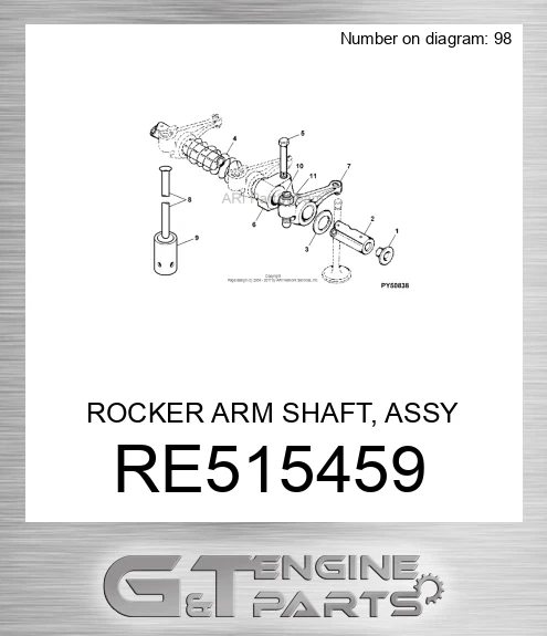 RE515459 ROCKER ARM SHAFT, ASSY
