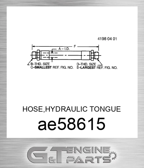 AE58615 HOSE,HYDRAULIC TONGUE POSITIONING