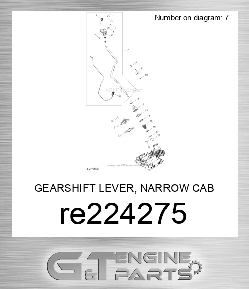 RE224275 GEARSHIFT LEVER, NARROW CAB HI/LO