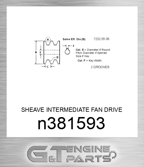 N381593 SHEAVE INTERMEDIATE FAN DRIVE