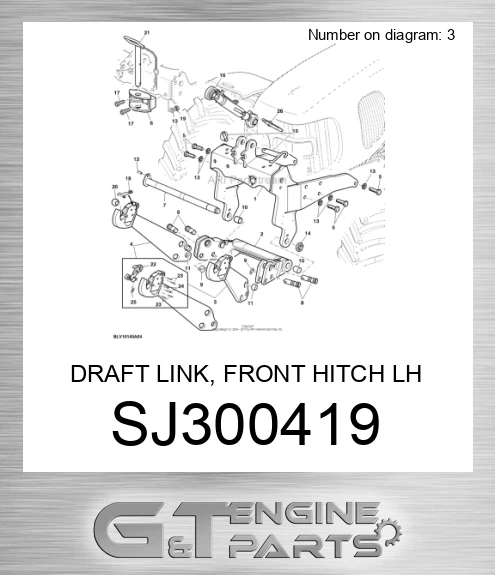 SJ300419 DRAFT LINK, FRONT HITCH LH