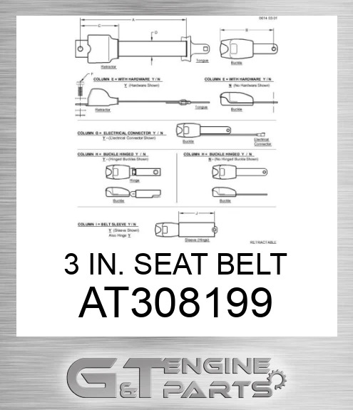 AT308199 3 IN. SEAT BELT