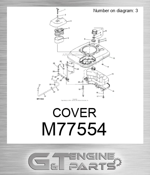 M77554 COVER made to fit John Deere | Price: $2.22 